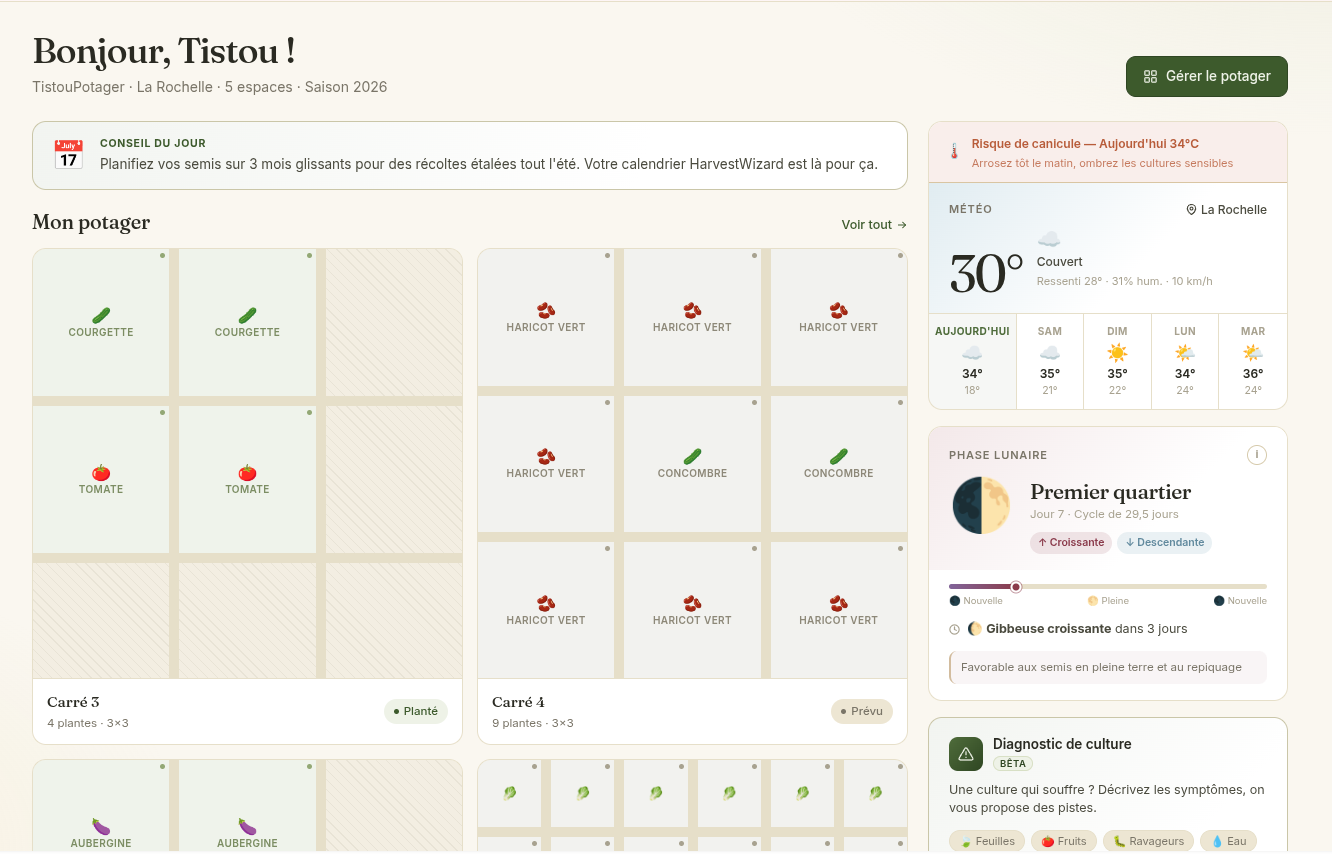 Aperçu de l'application HarvestWizard